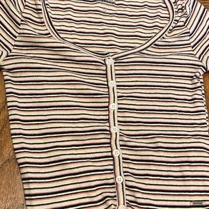 HOLLISTER button up short sleeve striped shirt